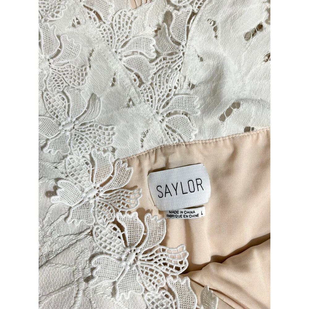 Saylor All-Over-Lace Midi Dress in White Size Large - Picture 6 of 7